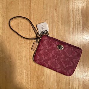 Coach Peyton Dream Small Wristlet - Bordeaux and Tan - F50108